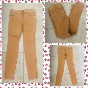 Free People Tan Thin Skinny Jeans Sz 27